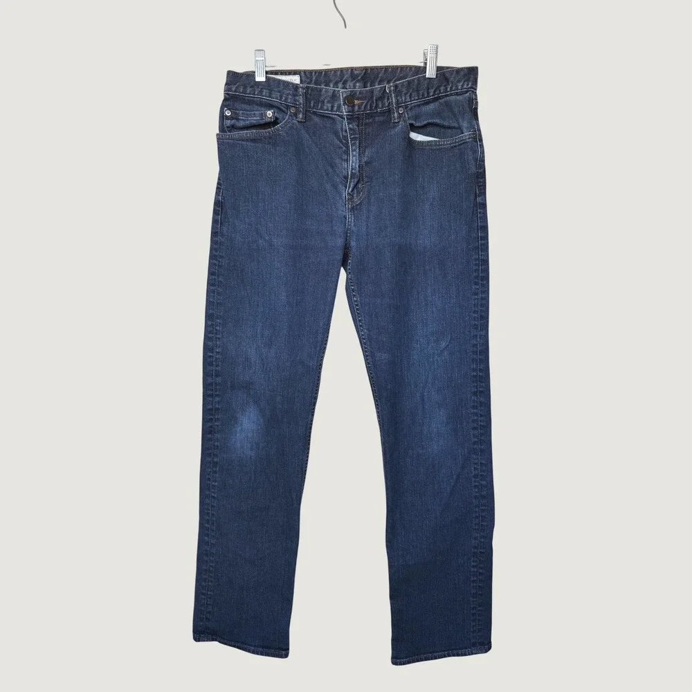 Banana Republic Mens Straight Leg Jeans Dark Wash Stretch Denim Casual 34x32